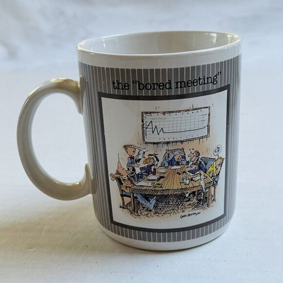 Coffee Mug Office Humor The Bored Meeting By Gary Patterson Thought Factory 1986 - Picture 3 of 6